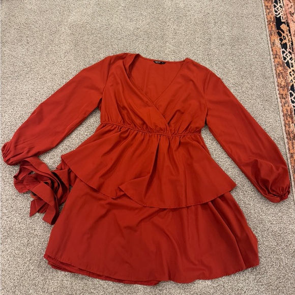 SHEIN CURVE Red/Orange Dress Size: 1XL - Picture 2 of 8